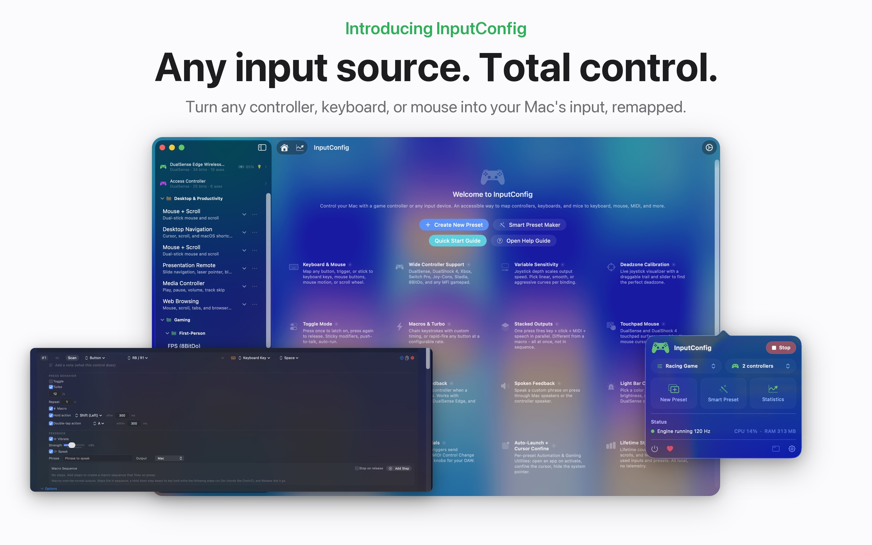 InputConfig controller mapping for macOS