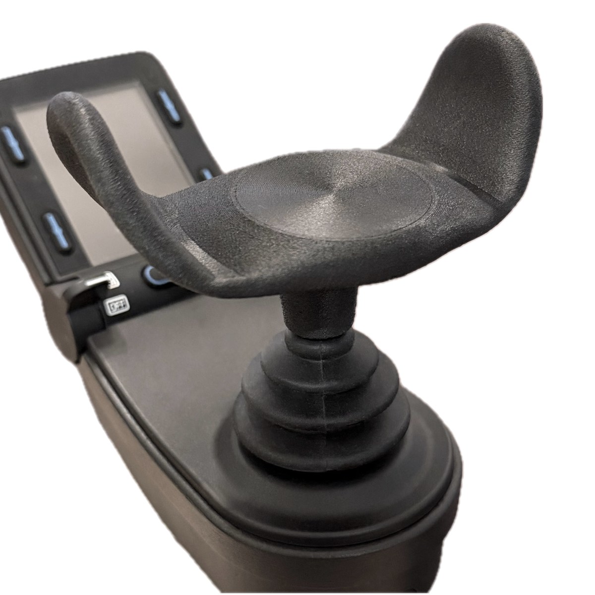 Installed on a joystick